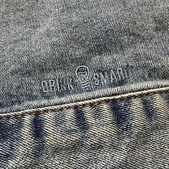 Threadfast Apparel Denim Jean Jacket with Jim Beam Embroidery -Womens Large - Picture 7 of 7